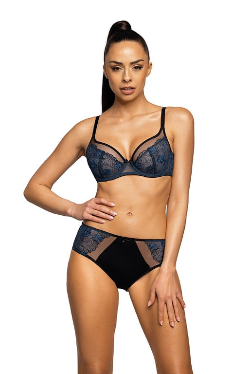 Бюстгальтер M-3758-2 Saddie Czarno-Granatowy