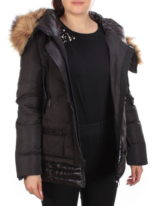 H-1053 BLACK Куртка зимняя женская ENOVICH (200 гр. холлофайбера)