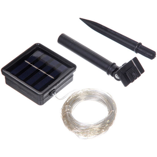 Гирлянда для улицы "Росинка" 10 м 100 ламп LED проволочн.пров, 8 реж.,IP-54, Белый (солнечная батарея)