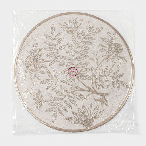 Набор салфеток сервировочных Доляна Ботаника, 2 шт, d=38 см, цвет бежевый  фото 15