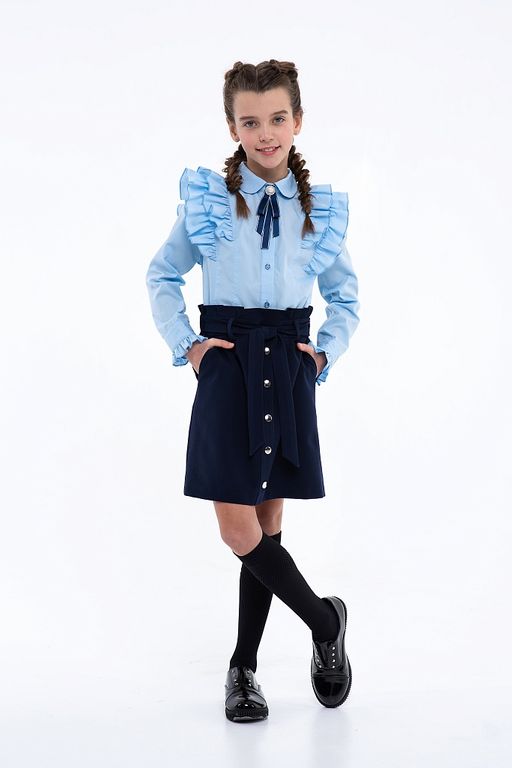 Жёлтая школьная блуза Mooriposh, модель 06114  фото 9