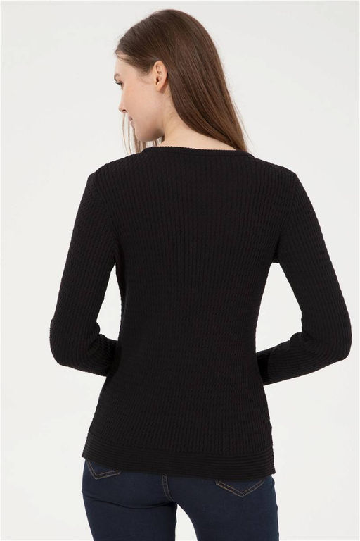 Женский черный базовый свитер с круглым вырезом Неожиданная скидка в корзине - U.s. polo assn фото 5