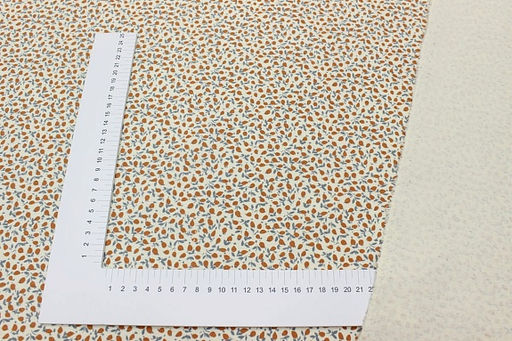 Теплый хлопок Россыпь бутончиков цв.терракотовый, ВИД2, ш.1.53м, хлопок-100%, 150гр/м.кв - Купава фото 4