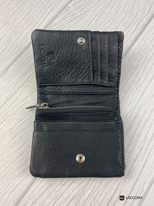 LACCOMA портмоне 168-17-черный натуральная кожа полиэстер