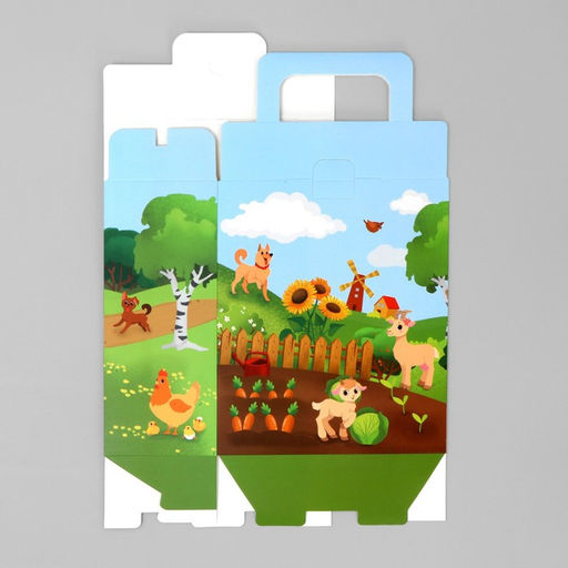 Цена за 2 шт. Коробка подарочная складная, упаковка, «Красный трактор», 18×15×7.5 см