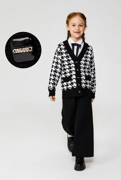 ACOOLA / Жакет детский для девочек Cintia черно-белый  фото 5