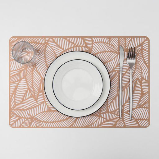 Цена за 12 шт. Салфетка сервировочная на стол Листья, 4328 см, цвет металлик коричневый - Simaland фото 3