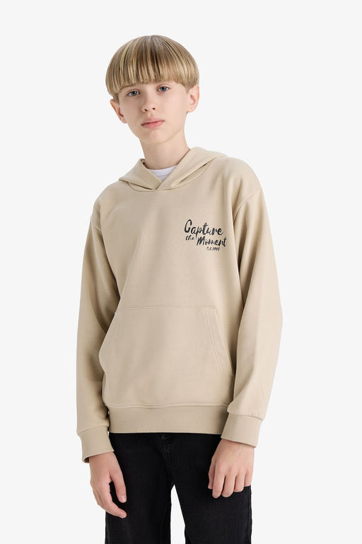 Bask_l_ Kap__onlu __i Yumu_ak T_yl_ Okul Sweatshirt Erkek _ocuk - Defacto фото 4