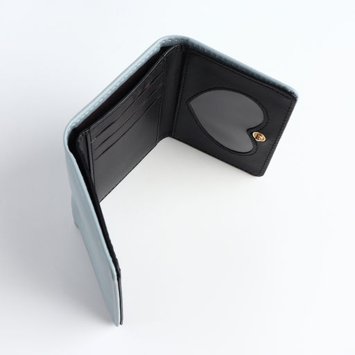 Кошелёк «Цветочек», маленький, для девочки, на кнопке, голубой