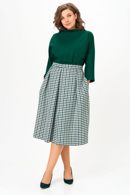 Костюм Anastasia 1304.1 изумрудный/гусиная лапка