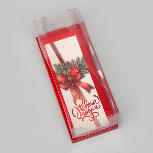 Цена за 3 шт. Коробка с прозрачной крышкой под рулет «С Новым годом», 30×12×12