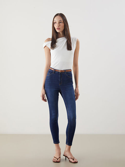 Beli Kemerli J?piter S?per Skinny Fit Kad?n Jean Pantolon
