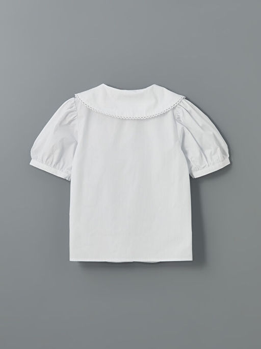 Regular Fit Poplin Pencere ??lemeli K?z ?ocuk G?mlek