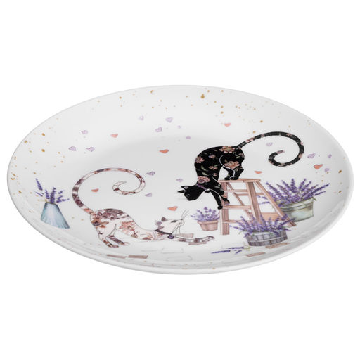 НАБОР ТАРЕЛОК ЗАКУСОЧНЫХ LEFARD ЛАВАНДОВЫЕ КОТЫ 2 ШТ. 20,5*2 СМ (КОР=18НАБ.)  фото 3