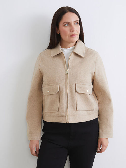 G?mlek Yaka Kad?n Ka?e Ceket