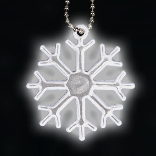 Цена за 4 шт. Светоотражающий элемент Снежинка, 5.5?5 см, цвет белый