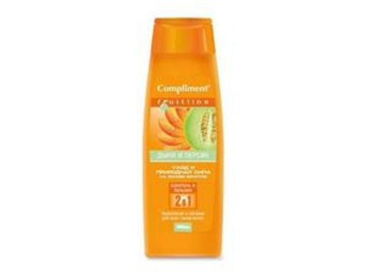 "Compliment" Шамп+Бальз 2в1 FruitLine Дыня & Персик укрепл.и питан.(400мл).12 /793486