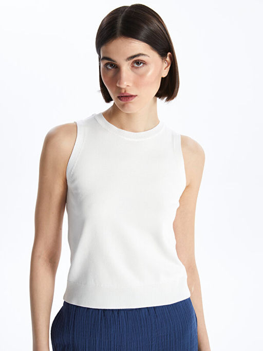 Kad?n Bisiklet Yaka D?z Triko Atlet