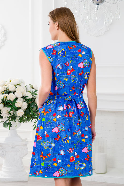 Халат женский из бязи Муза синий