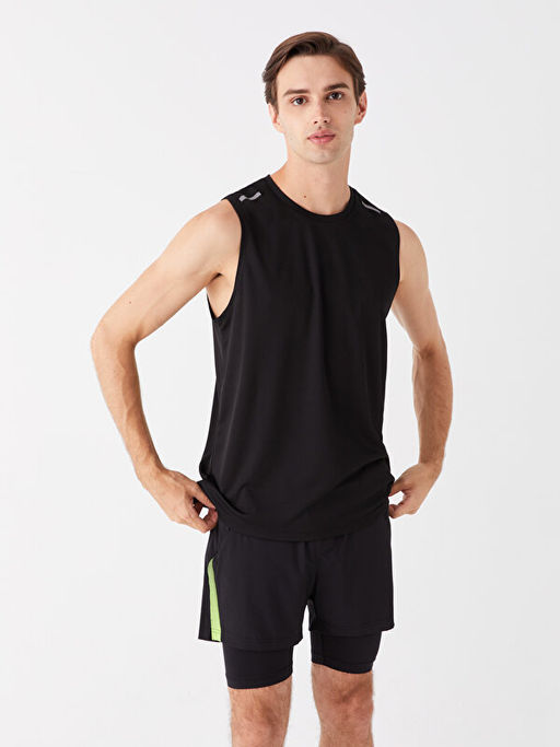 DRY-TECH Bisiklet Yaka Bask?l? Erkek Kolsuz Ti??rt - Waikiki фото 2