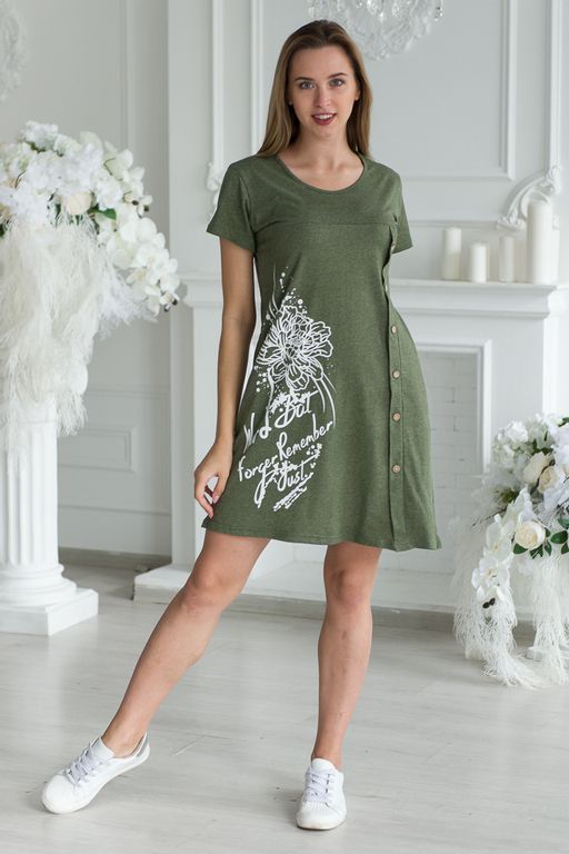 Туника женская из кулирки Флоранс хаки - Амадэль фото 8