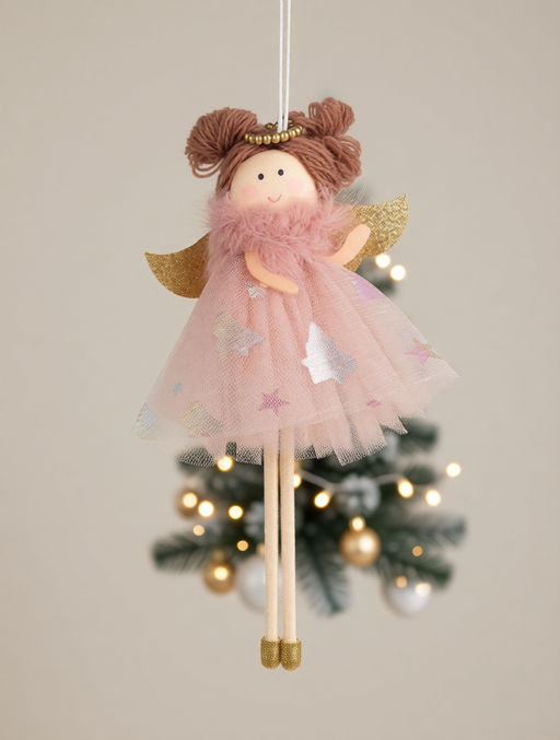 Игрушка елочная, 17 см, пенопласт/полиэстер, золотистая, Ангел, New year - Anna lafarg фото 5
