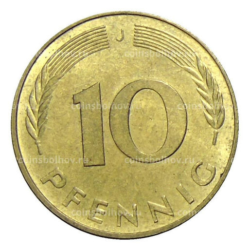 Монета 10 пфеннигов 1976 года J Германия