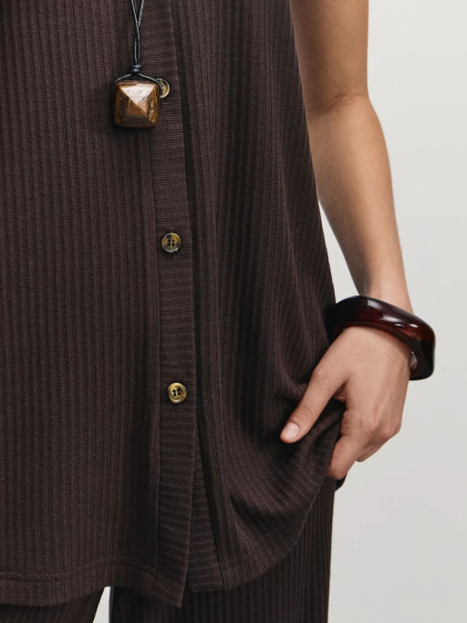 Трикотажный жилет в рубчик / Zarina  фото 8