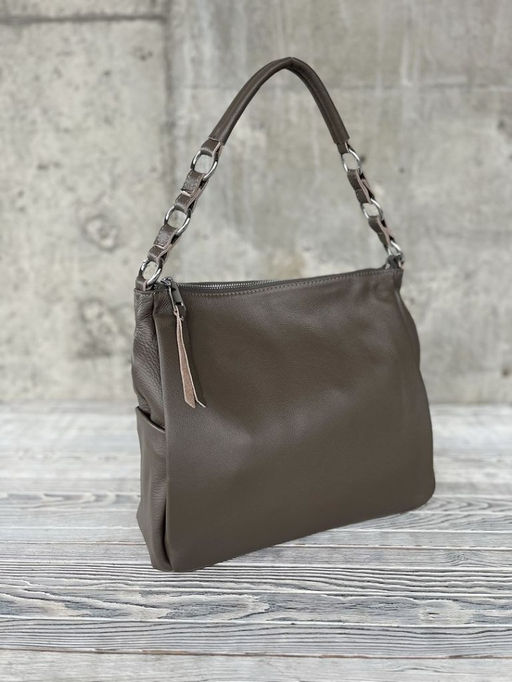 Женская кожаная сумка хобо 8919-9 Хаки