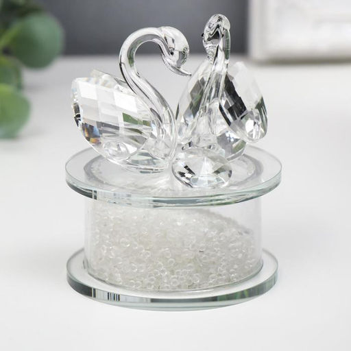 Фигурка стекло «Два лебедя», бисер, 8.4×6.8×5.8 см