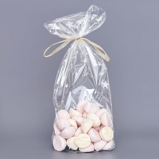 Цена за 100 шт. Пакет фасовочный БОПП, с донной складкой, «Звёзды» 20×35 см