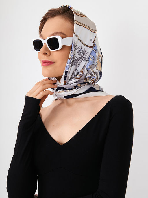 Большой, мягкий, тонкий и очень нежный двусторонний платок с рисунком. - Tantino фото 14