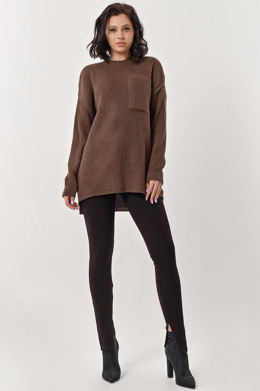Туника вязаная горький шоколад