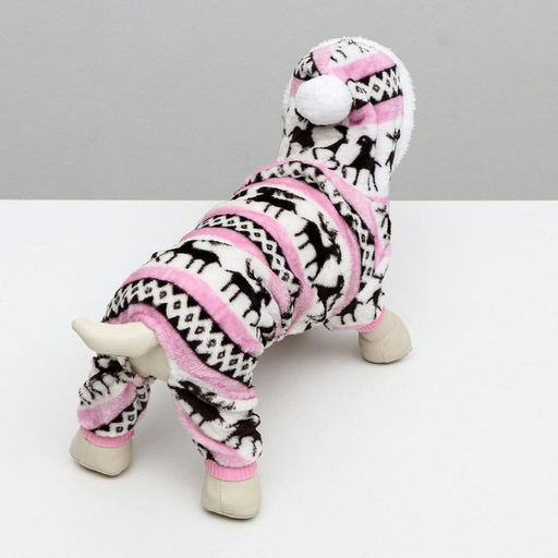 Комбинезон Олени с капюшоном, размер XXL (ДС 45 см, ОГ 55 см, ОШ 45 см), розовый - Simaland фото 18