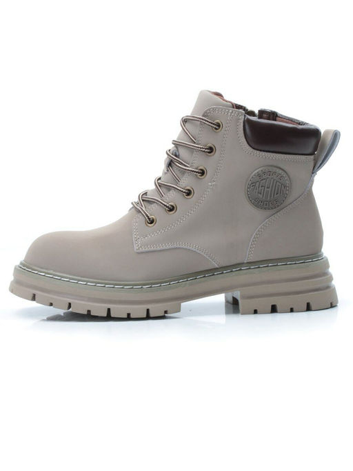 01-P8305-3 GRAY/BEIGE Ботинки демисезонные женские (натуральная кожа) - Фабричный китай фото 11