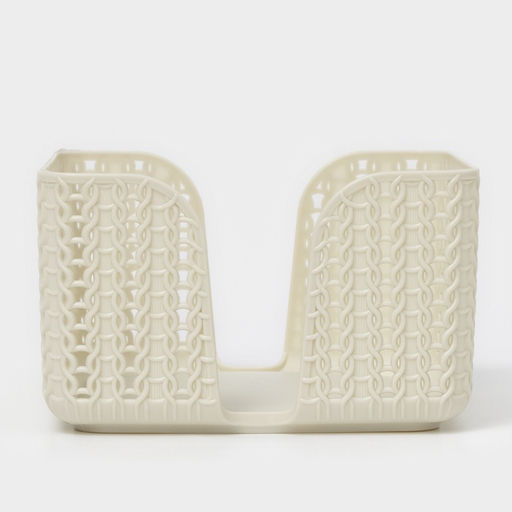 Салфетница IDEA «Вязание», пластик, 14×14×8.5 см, серая