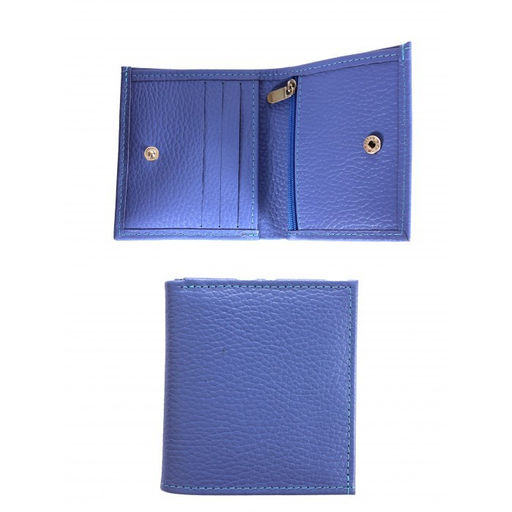 Портмоне женское Croco-ПР-917 натуральная кожа 2 отд, 6 карм, голубой флотер (18) 264559