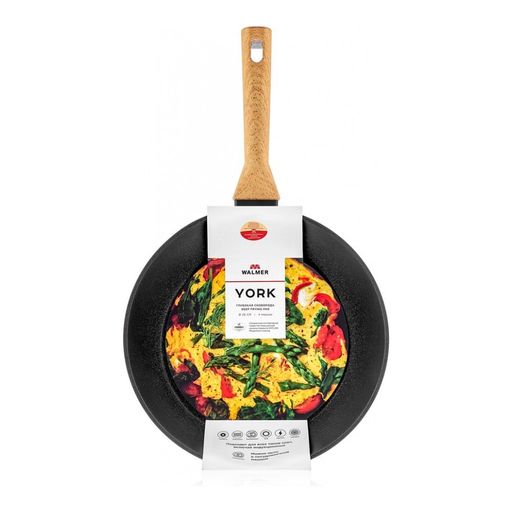 Сковорода глубокая с антипригарным покрытием Walmer York Induction, 26 см, цвет светлое дерево  фото 2
