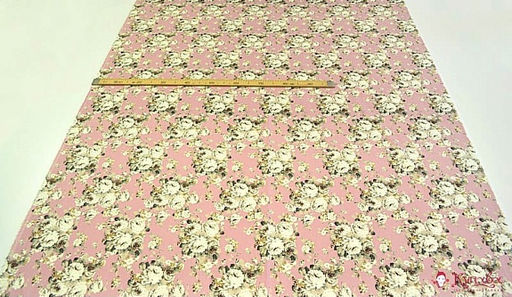 Плотный импортный хлопок Белые пионы на розовом, ш.1.44м, хлопок-100%, 125гр/м.кв - Купава фото 4