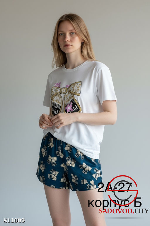 Пижама женская футболка и шорты