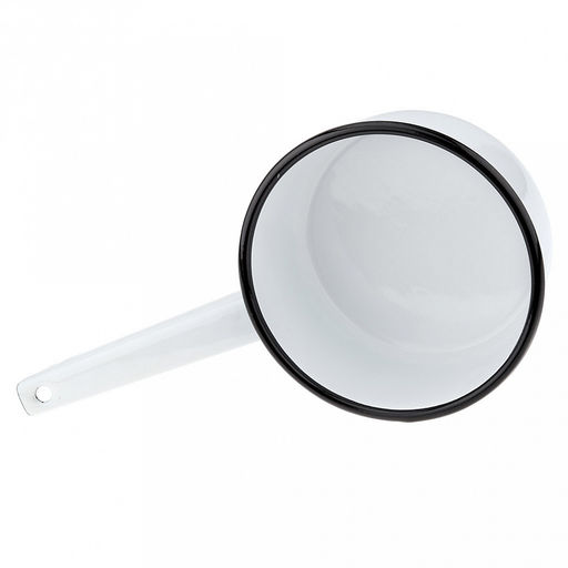 "Вишня ягоды" Ковш эмалированный 1л, д16см, h7см, белый (Россия)