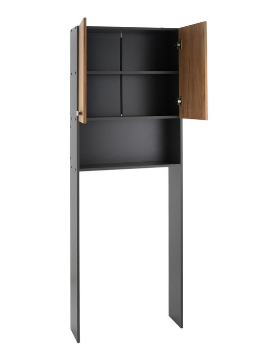 Стеллаж для ванной комнаты «Пронто», 660×230×1850 мм, цвет графит/дуб золотой