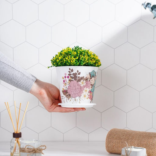 Цена за 2шт. Горшок для цветов Доляна Фрезия, 800 мл, цвет белый