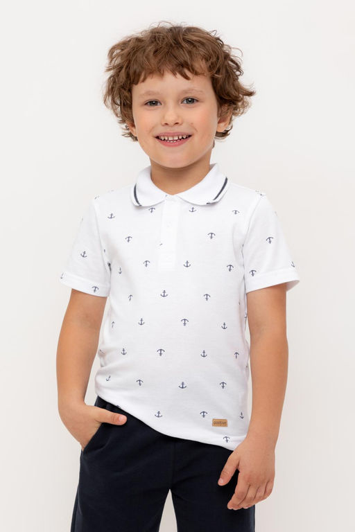 КР 302232-1/белый,морские якоря к569 джемпер-поло для мал - Crockid фото 5