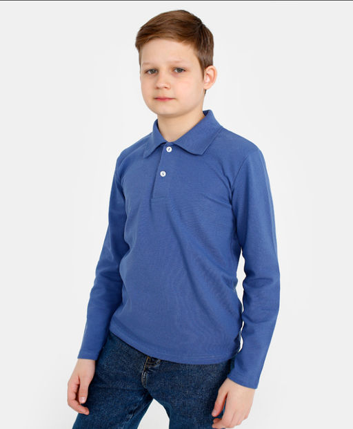 Поло однотонные с длинным рукавом Цветные (пуговицы)