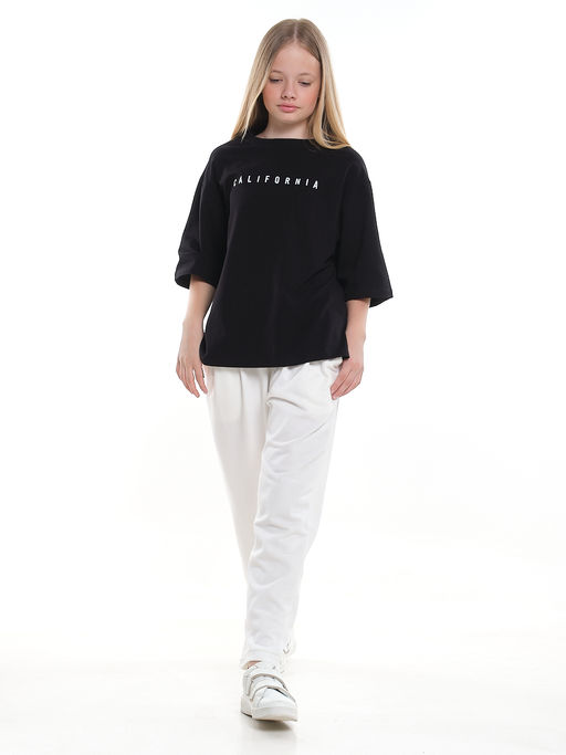 Футболка оверсайз с принтом 22-7453 белый - Mini maxi фото 25