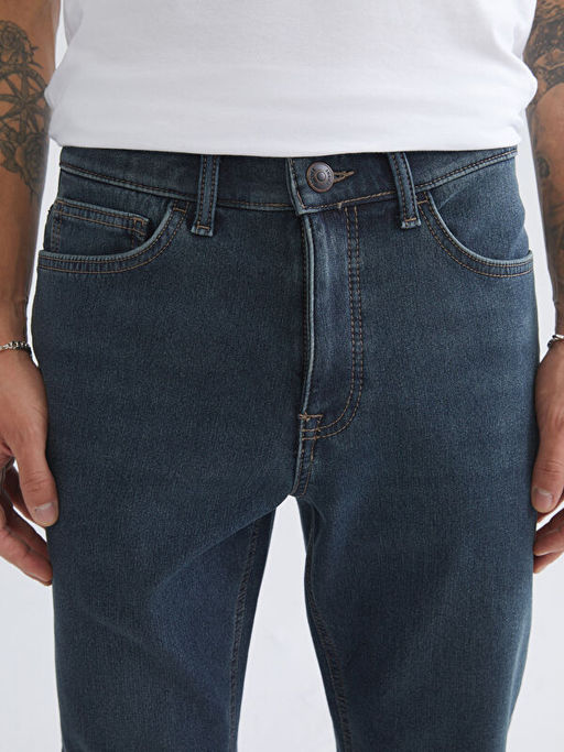 779 Regular Fit ??i Polarl? K??l?k Erkek Jean Pantolon