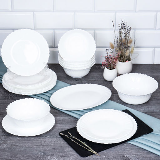 Столовый набор 20 предметов Тюльпан белый / 20/LHK6810 (WHITE) /уп 4/ - Галеонтрейд фото 2