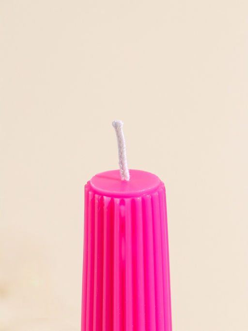 Набор свечей, 3.5х23 см, 2 шт "Башня" ярко-розовый 4х9,5х25 см