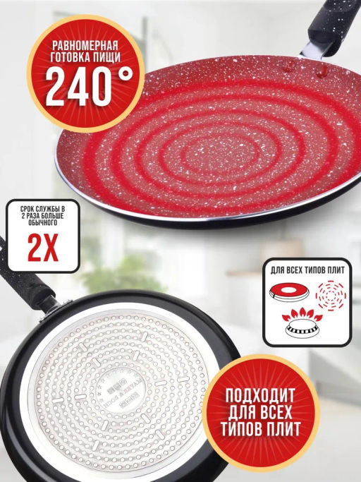 28340 Блинница 20см мрам/кр АП индукц/дно MВ(х12) - Mayer&boch фото 6